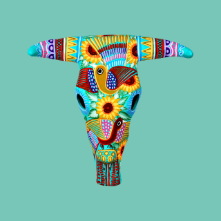 Teschio Texano in Ceramica