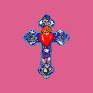 Croce Folk in Legno con...