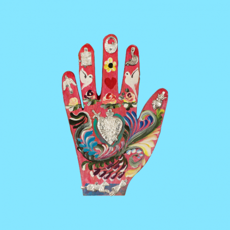 Mano in Legno con Milagros