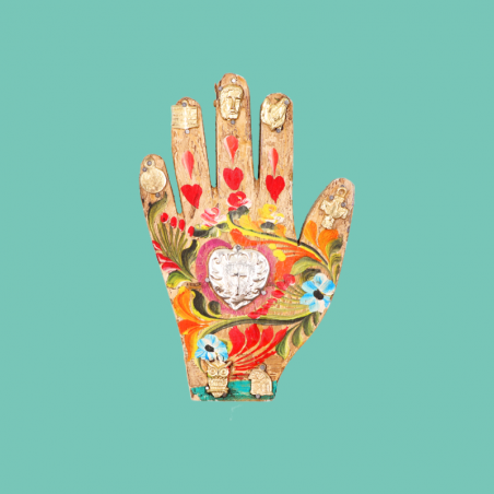 Mano in Legno con Milagros