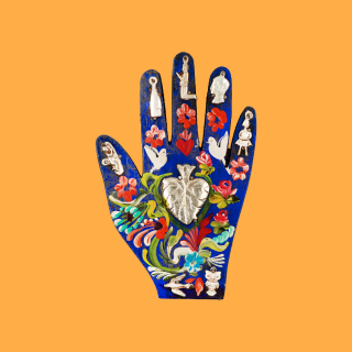 Mano in Legno con Milagros