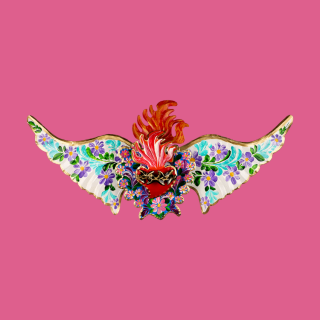 Maxi Cuore Alato Floreale