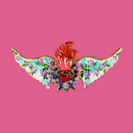 Maxi Cuore Alato Floreale