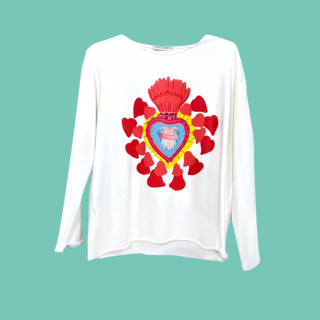 Felpa Mille Cuori Rosso